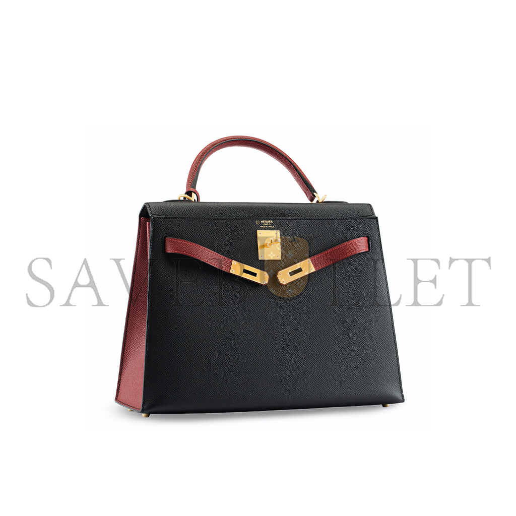 H**mes black & rouge h epsomkelly 28 gold hardware (28*22*10cm)